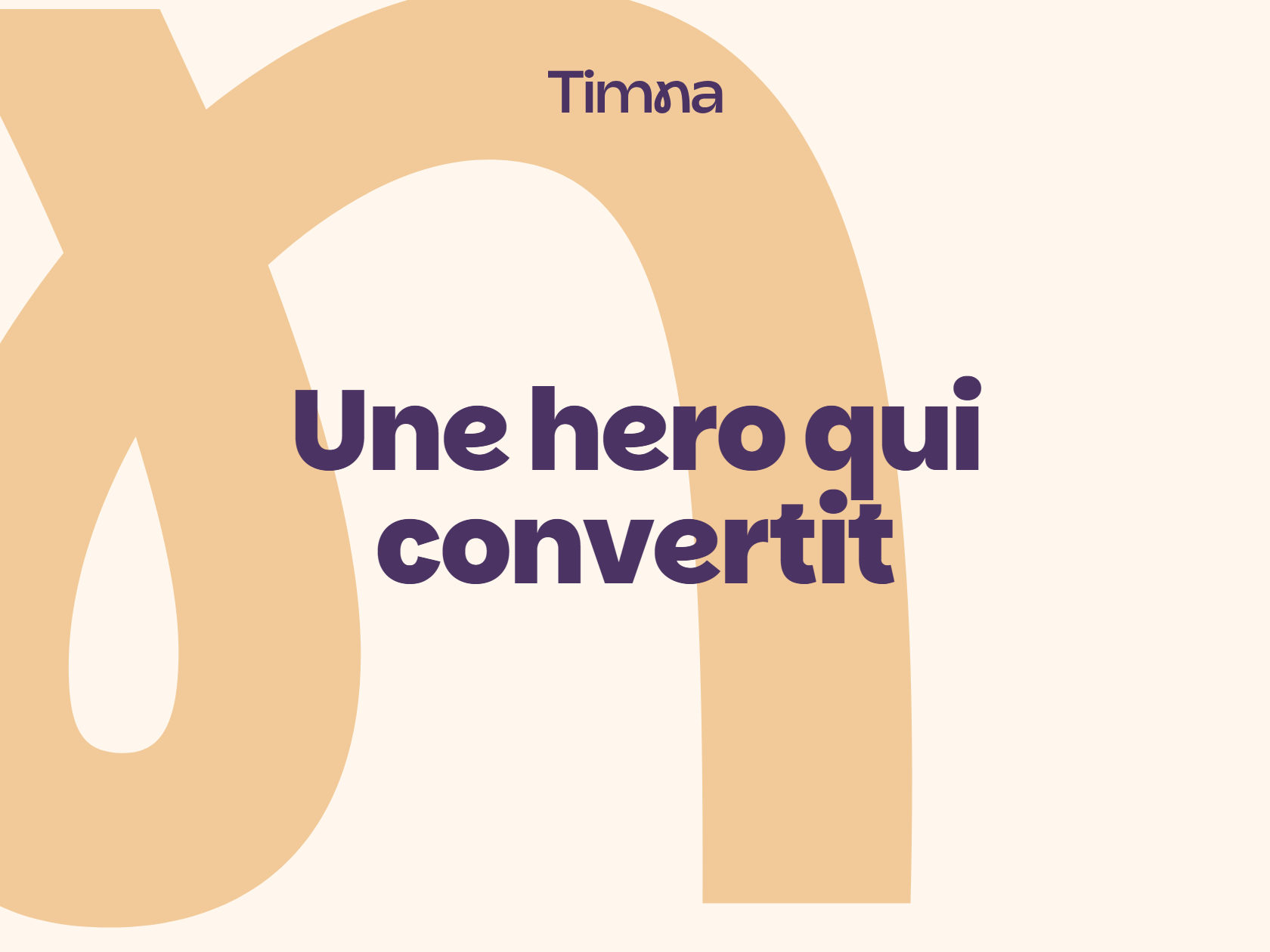 Couverture Timna : Une hero qui convertit