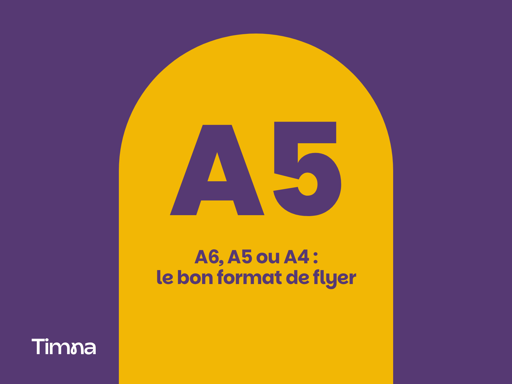 Couverture Timna : A6, A5 ou A4, le bon format de flyer