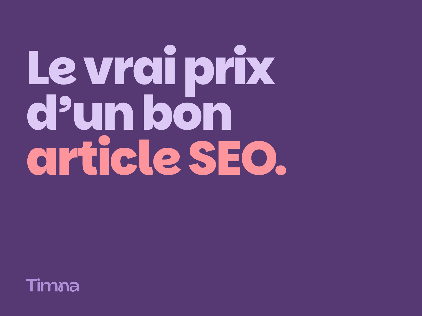 Couverture Timna : Le vrai prix d’un bon article SEO